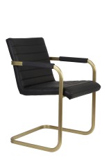 DINING CHAIR WITH ARM BLACK GOLD 